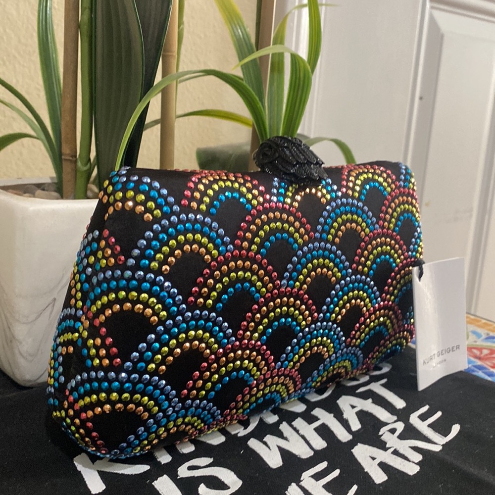 Kurt Geiger Rainbow Crystal Clutch - Picture 9 of 13